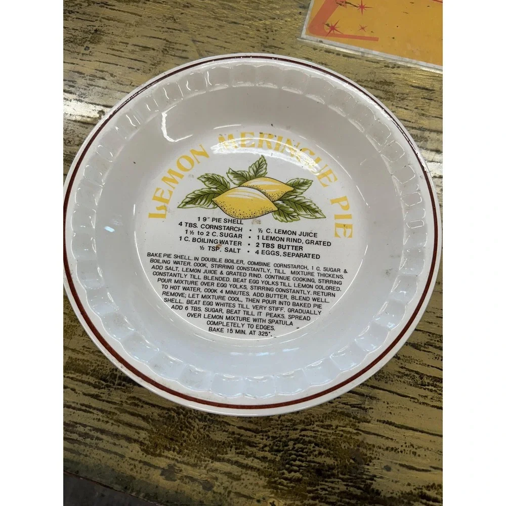 Vintage Sunnycraft Sunny's Pride Lemon Meringue Pie Recipe Baking Dish